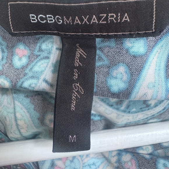 BCBGMaxAzria Paisley Wrap Robe - Blue and Pink - Picture 5 of 5